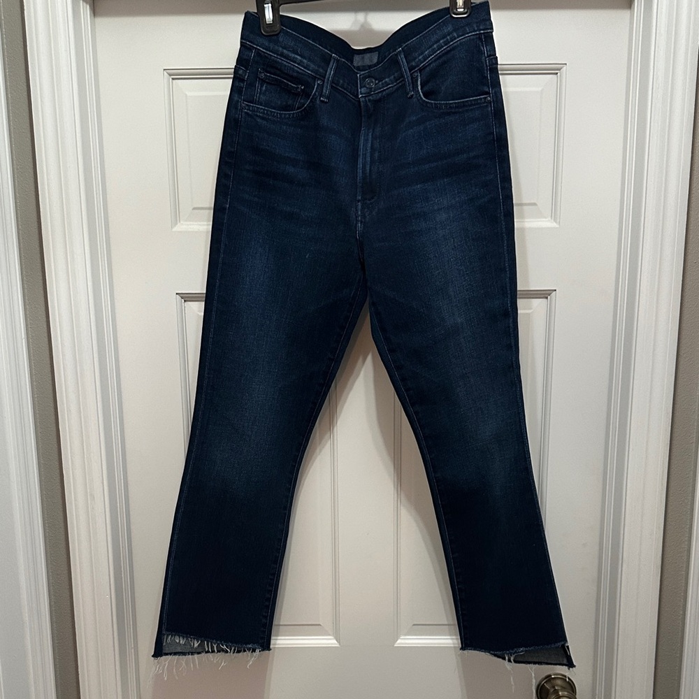 MOTHER Midnight Blue Cropped Jeans